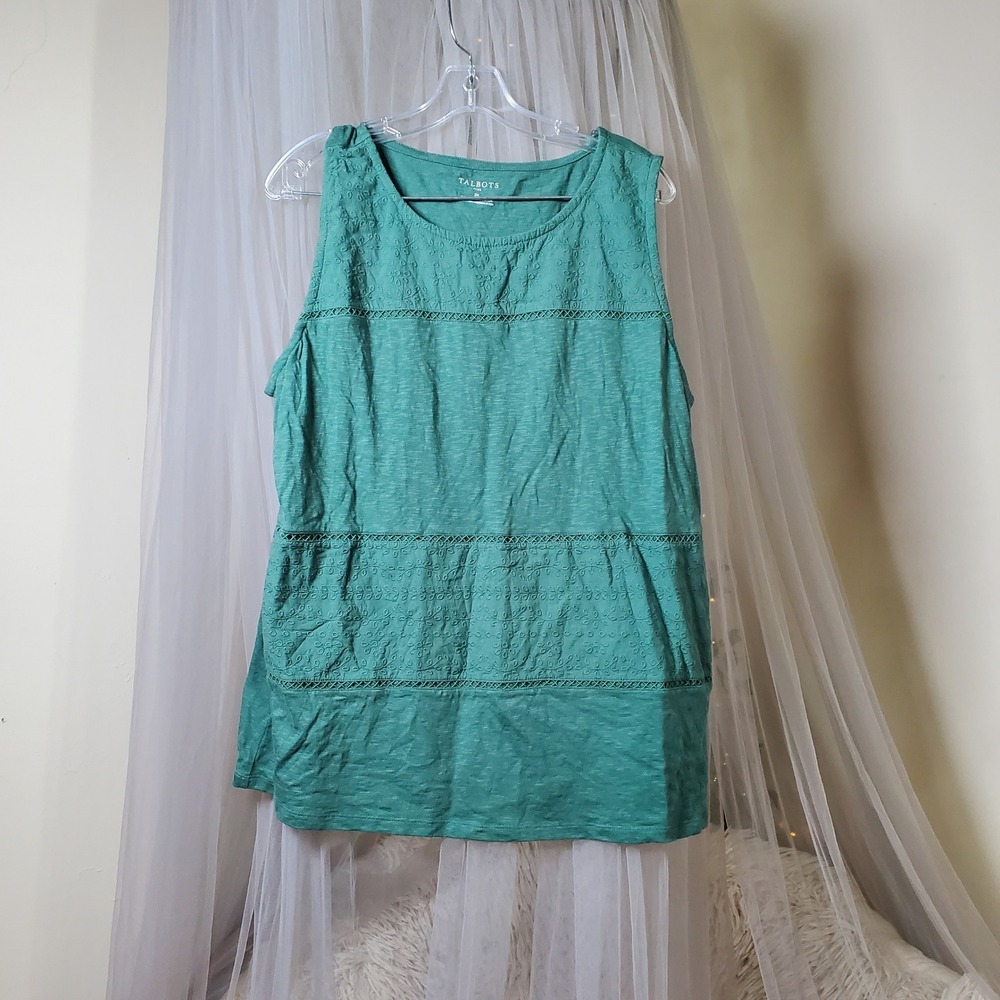 Talbots Clean Girl Oversized Tank Top Modern Preppy Cotton Vacation Size 2X